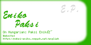 eniko paksi business card